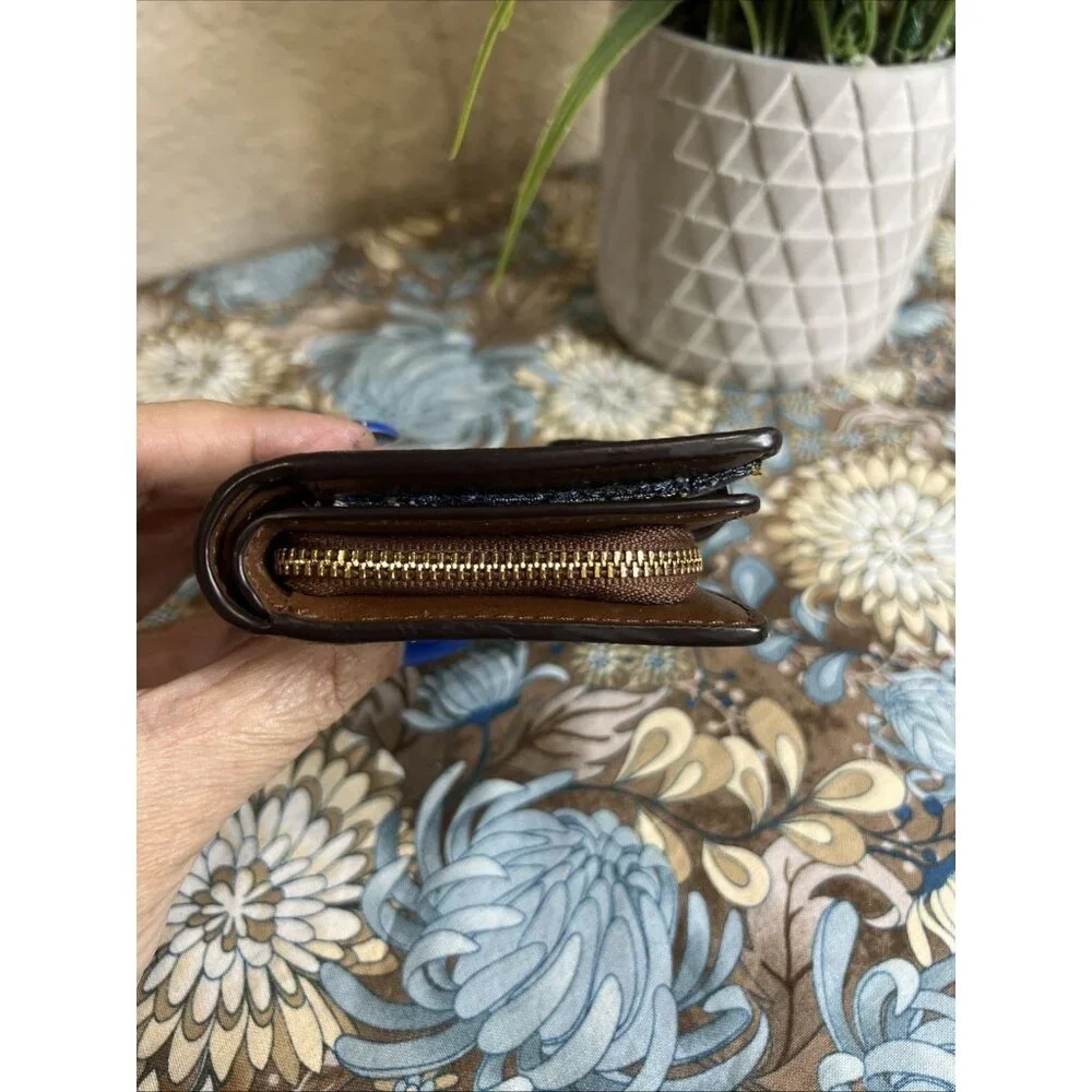 Upcycled Coach Signature Corner Zip Wallet